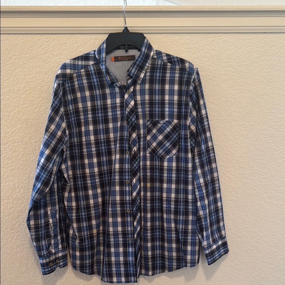 Ben Sherman Men's Blue Plaid Shirt